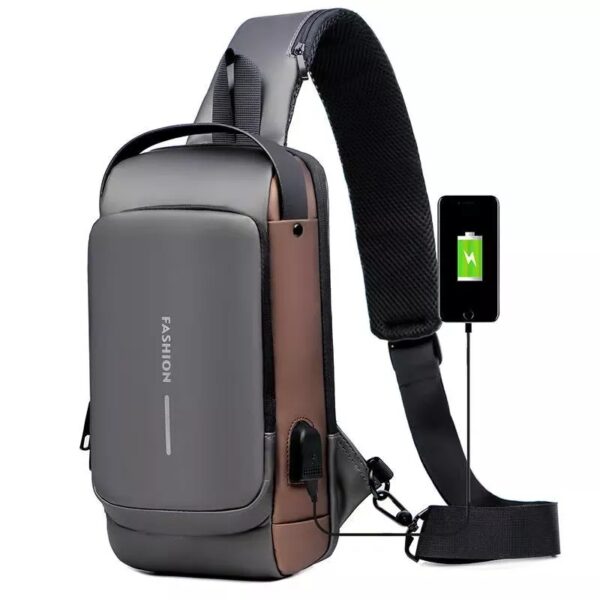 USB Fashion Chest Bag Black/Coffee 4pcs